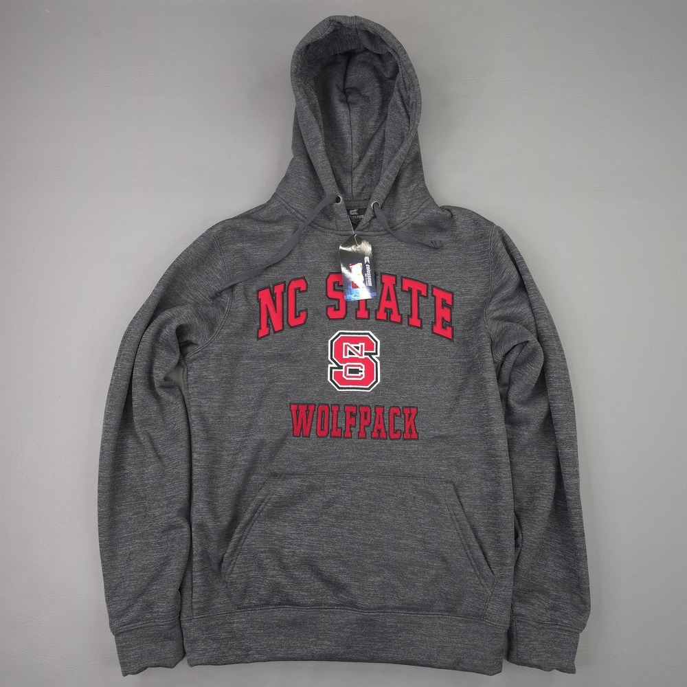 NC State Wolfpack Hoodie Sweatshirt Mens Small Gray NCAA Football Colosseum